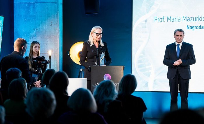 Prof. Maria Mazurkiewicz-Bełdzińska at the "Wizjonerzy zdrowia. Reformatorzy." gala.