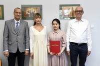 Vice-Rector for Science Prof. Tomasz Bączek, Prof. Iwona Inkielewicz-Stępniak, Shaoshan Mai, Chancellor Marek Langowski